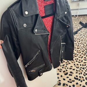 All saints - black leather moto jacket